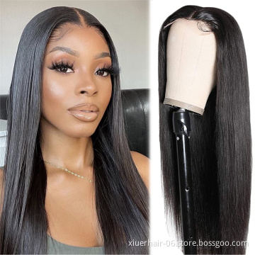 High Quality Peruvian Remy Hair Straight 4*4 Lace Closure Wigs for Black Women